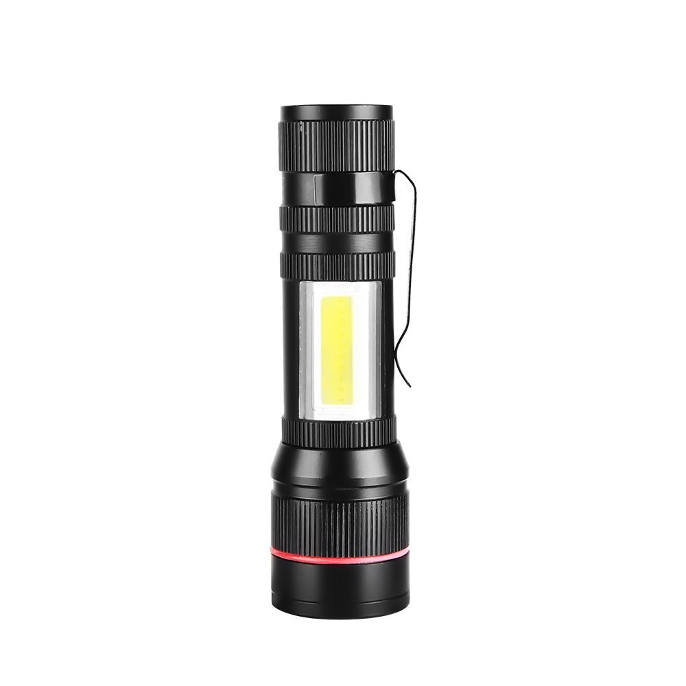 Portable Mini Flashlight Three Lighting Modes High Brightness Keychain LED Light USB Rechargeable Zoomable Focus