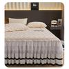 Winter Thickened Plush Bed Skirt with Lace Ruffle, Warm Coral Fleece Mattress Cover, Non-Slip Bedspread