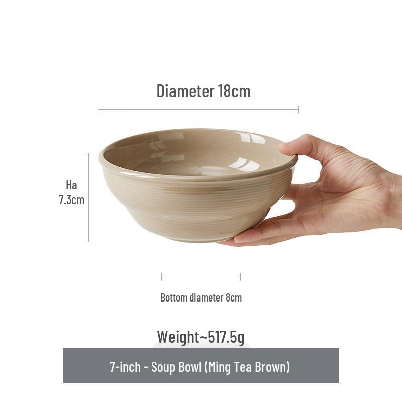 ZISIZ New Chinese Style Ceramic Soup Bowl