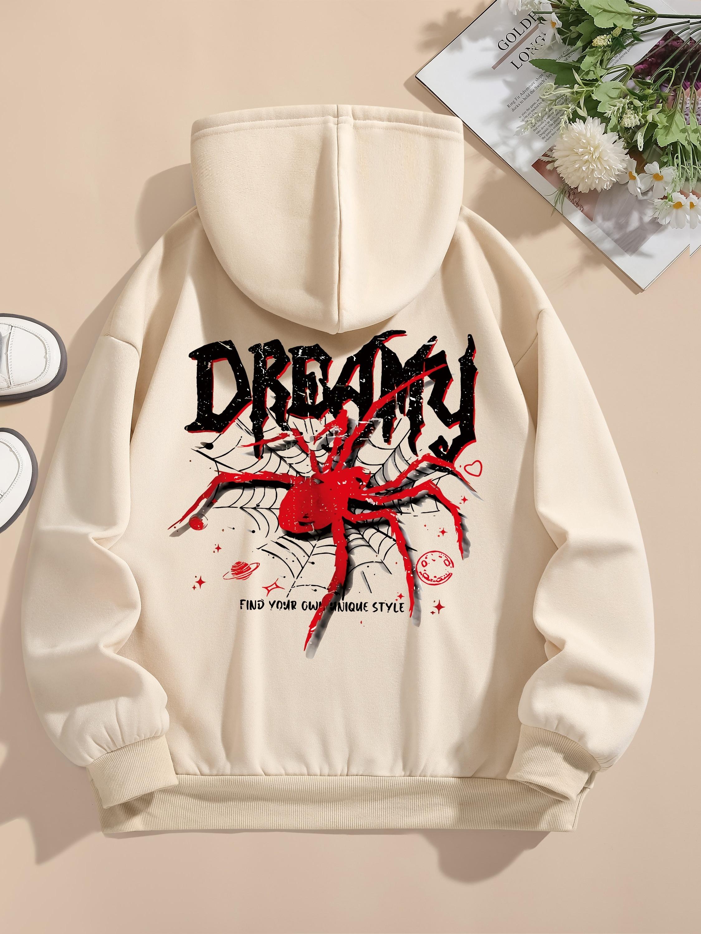 

Потрясающая красная паутина осенняя женская одежда Y2k толстовка толстовка топ худи с длинным рукавом женская повседневная одежда 3XL