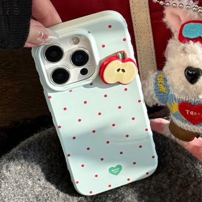 Red Polka Dot Apple 17 Mobile Phone Case IPhone 16promax Suitable for 12 Anti Fall 14 Three Dimensional 13 Small Fresh
