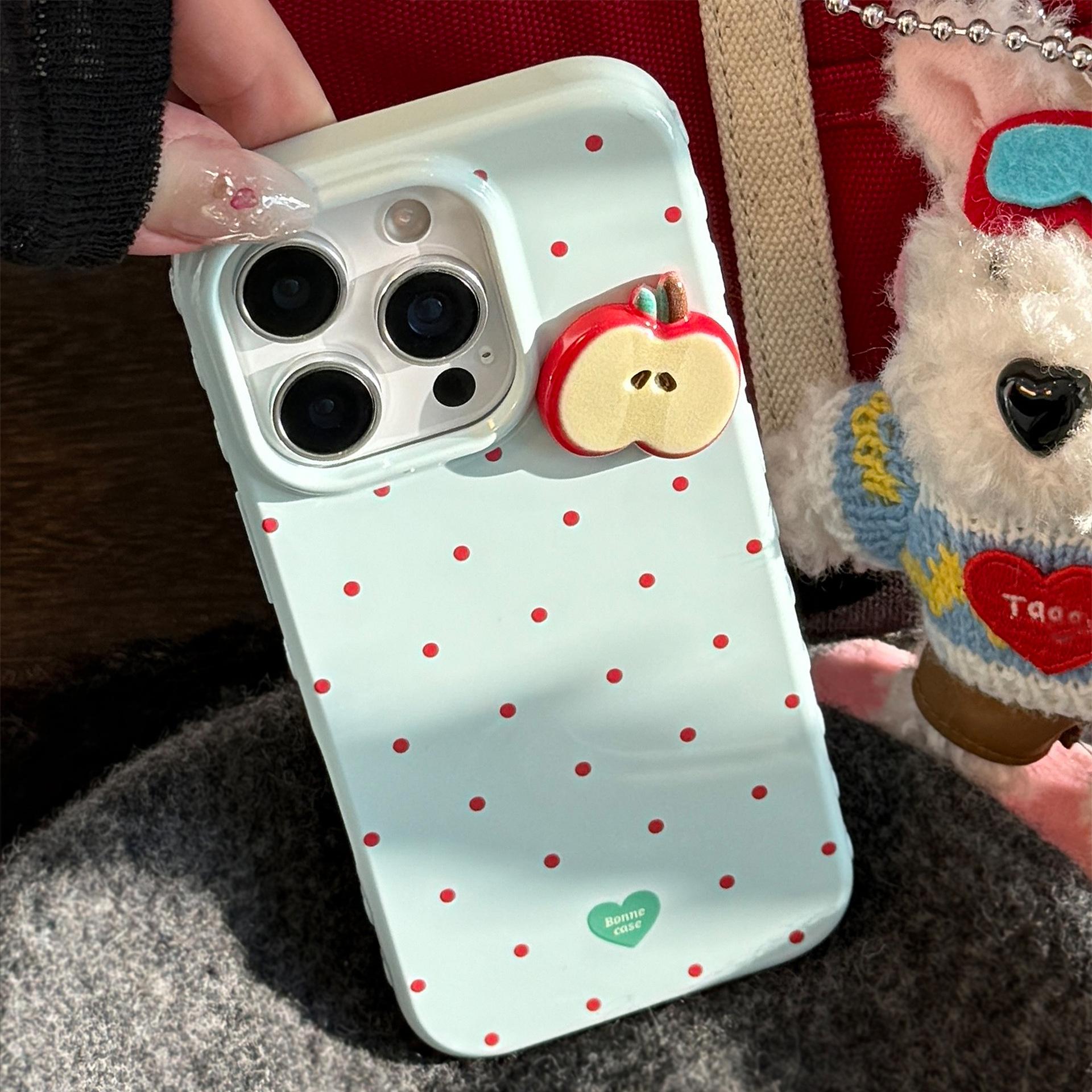 

Red Polka Dot Apple 17 Mobile Phone Case IPhone 16promax Suitable for 12 Anti Fall 14 Three Dimensional 13 Small Fresh 12pro max(6.7)