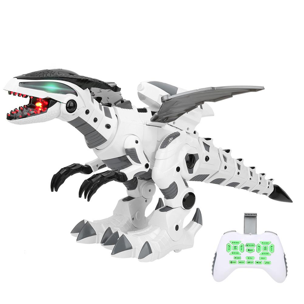 RC Dinosaur Robot Toy Programmable Interactive Remote Control Dinosaur ModelWhite