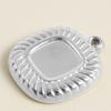 5pcs No Fade Metal Blank Settings Round Square Water Droplet Cabochon Pendant Stainless Steel Charm Pendants For Jewelry Making