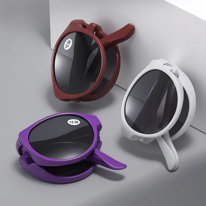 Men's and Women's New Foldable Reading Sunglasses Neutral Fashion Retro New Portable Presbyopia Glasses Sunglasses To +3.5+4.0