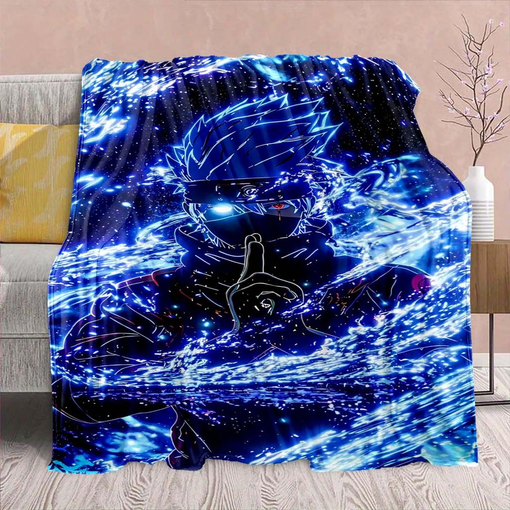 Naruto Anime Flannel Blanket - Soft Warm Perfect for Sofa, Bedding Camping Travel Office Home Decor -QJY