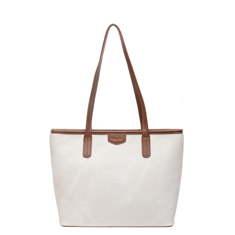 Textured casual commuter bag women's new fashion popular shoulder bag large capacity tote bag