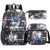 Football Star Cr7 3Pcs Boy Girl Back To School Book Bags, Student Shoulder Bag Pencil Case Backpack, Teenagers Mochila Men Women