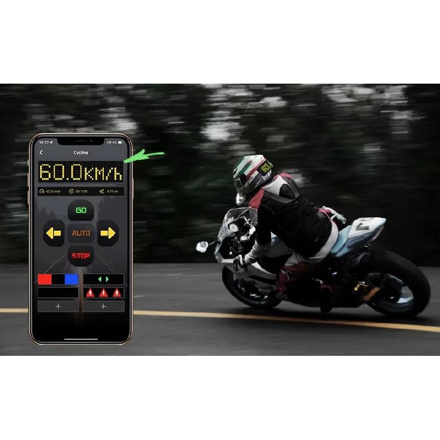 LED displej na helmu, Zadní světlo na motocyklovou helmu, Výstražné světlo na helmu, Moto doplňky