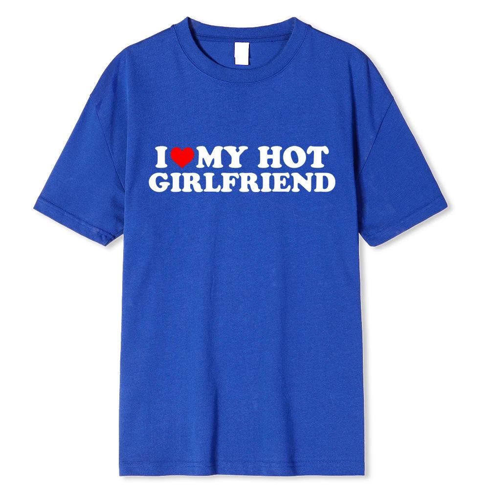 Retro Unisex Short Sleeves - 'I Love My Hot Girlfriend/Boyfriend' Print
