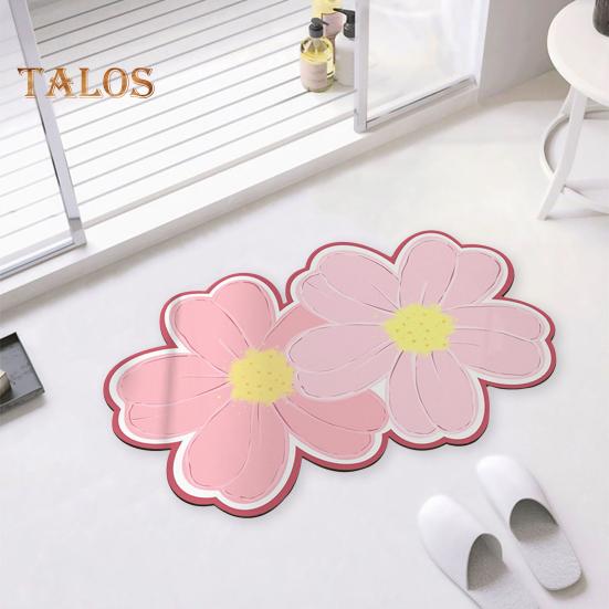 Flower Shape Bath Mat Modern Quick Drying Soft Anti-slip Thick Super Absorbent Entry Door Shower Rug Floor Pad Bathroom Supplies