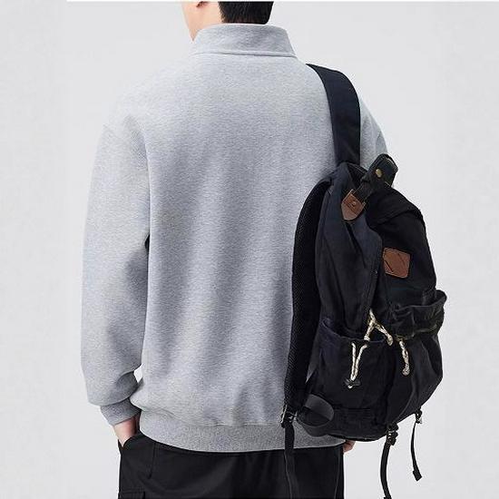 Men's Heavyweight Half-Zip Fleece Hoodie - 2025 American Style, Thickened Loose Fit, Trendy Casual Outerwear