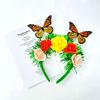 Colorful Butterfly Headband for Adult Elegant Flower Headhoop Carnival Party Headdress Stage Performances Props Headwear