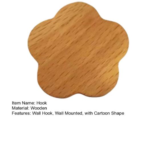 Wooden Wall Hook Lightweight Adhesive Hook with Natural Wood Grain Design Hook for Items Kids Schoolbags Hats Scarves