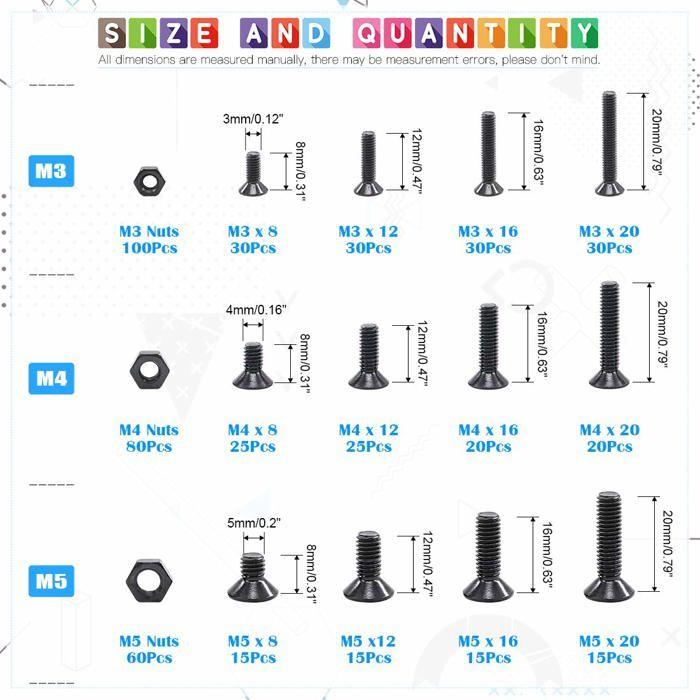 Vis métriques - glarks - glakhpb-5 - 510 pièces - acier allié 10.9 - tête hexagonale
