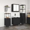 Bathroom Furniture Set 3 Pcs Black Oak Effect Wood Based Material