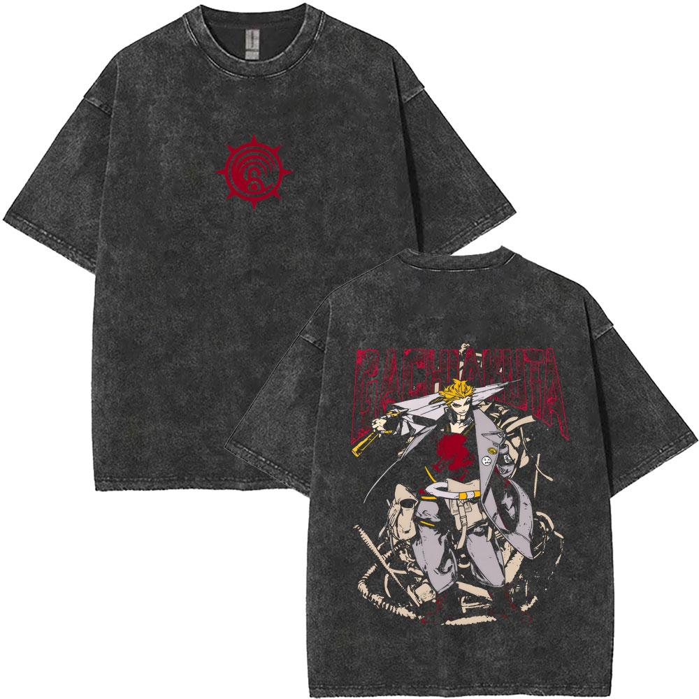 Anime Gachiakuta Riyo Vintage Washed T Shirts Men Women Manga Retro Oversized Short Sleeve Tshirt Male Fashion Trend Streetwear