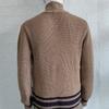 2024 Autumn Men's Casual Solid Color Half-High Collar Button Sweater