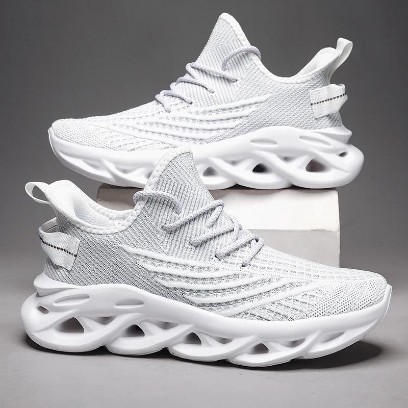 

Мужские кроссовки Slip-On, амортизирующие, нескользящие, кроссовки для бега на все времена года, повседневная обувь для тренировок на открытом воздухе, сетчатая обувь Zapatillas Hombre 39 серый