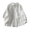 Puffärmel Blusen Damen Weiß Umlegekragen Preppy Sinn für Design Schicke Damenoberteile Koreanische Mode Einfache Sommerbluse