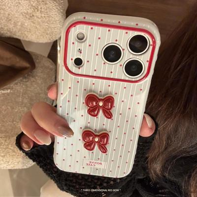 Creative 3D Bow Phone Case for iPhone 15, iPhone 16, iPhone 17 Pro Max