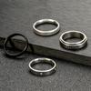 Titanium Steel Jewelry 4mm Frosted Micro Inlaid Diamond Ring Fashionable High-end Stainless Steel Ring Set of Four