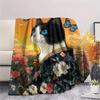 Cats  Print Flannel Blanket, High Quality Comfortable for All Seasons, Home Decor, Warmth and Comfort