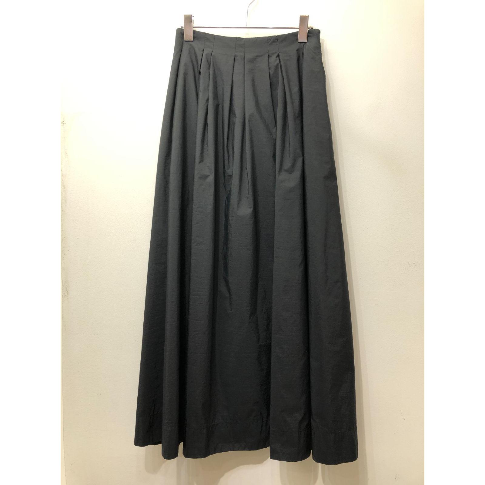 224Unworn with tagPLST PlasteTaffeta tuck volume flare skirt [M] Black
