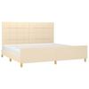 Vidaxl Bed Frame Without Mattress, Cream, 200X200 Cm, Upholstered