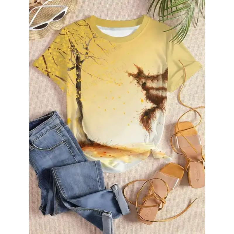 Summer Women T-shirt Cute Cat Pattern 3d Print T Shirt Fashion Casual Short Sleeve T Shirt Female Tops Tee Animal Clothes Girl