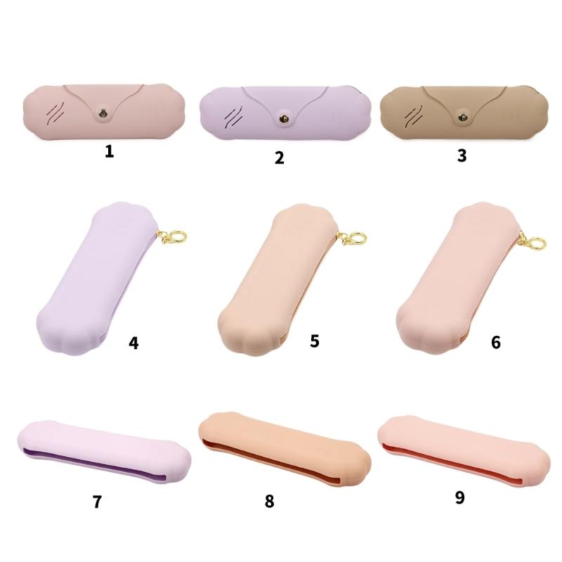 Travel Makeup Brush Holder,Silicone Trendy Portable Cosmetic Face Brushes Holder,Soft and Sleek-Makeup Tools Organizer