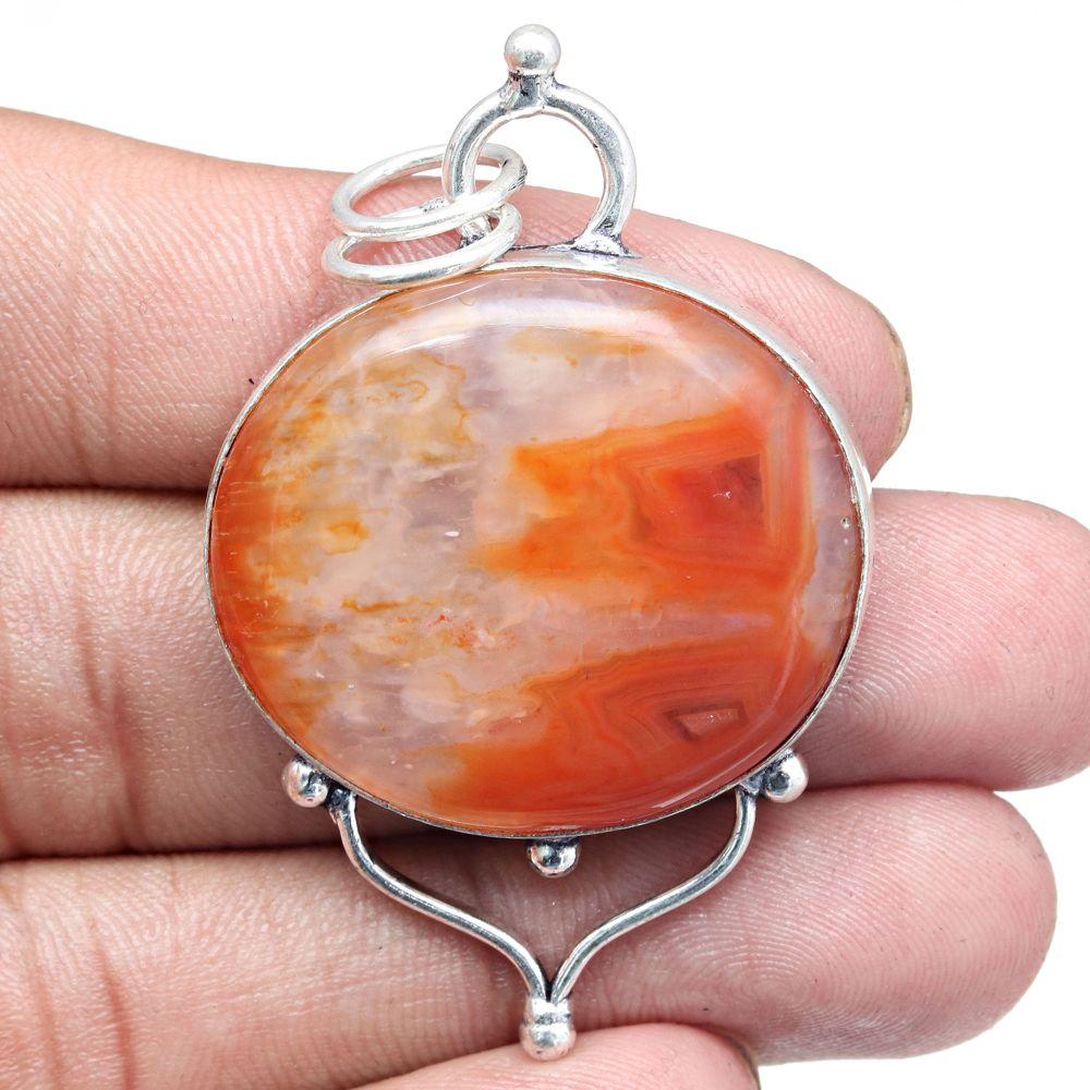 Pendant Red Copper Rutile Gemstone Gift For Her Silver Jewelry 2"