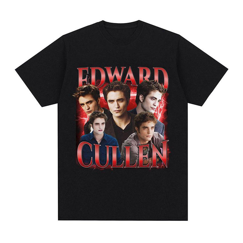 Robert Pattinson Edward Twilight Graphic T Shirt Unisex Fashion Cotton Short Sleeve T-shirts Unisex Retro O-Neck Oversized T-shirt