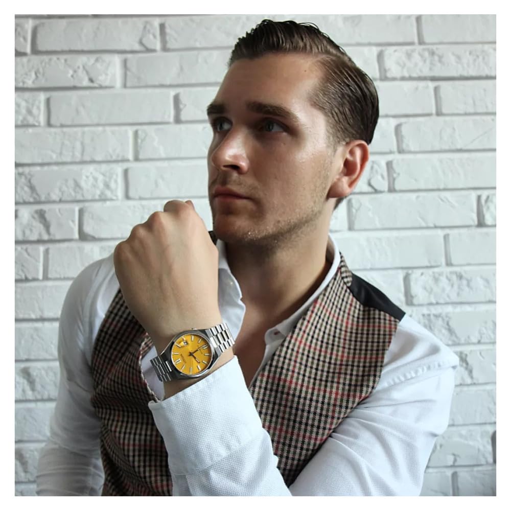 Citizen Men's Analog Automatic Watch Yellow Dial One Size Mechanical