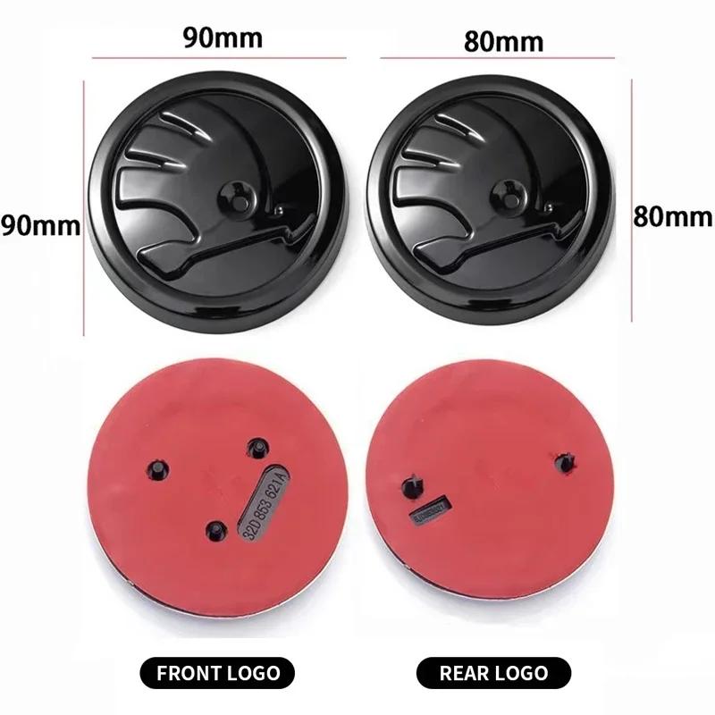JIYQ3 for Skoda 80mm/90mm ABS Emblem Car Front Hood Badge Rear Trunk Stickers Kodiaq Rapid Fabia Octavia A7 RS Superb Yeti VRS 2025