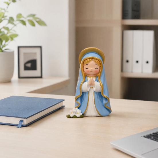 Cute Girl Resin Figurines, Mini Praying Girl Collectible Figure, Little Girl Statue Ornaments for Home Office Desktop Decor