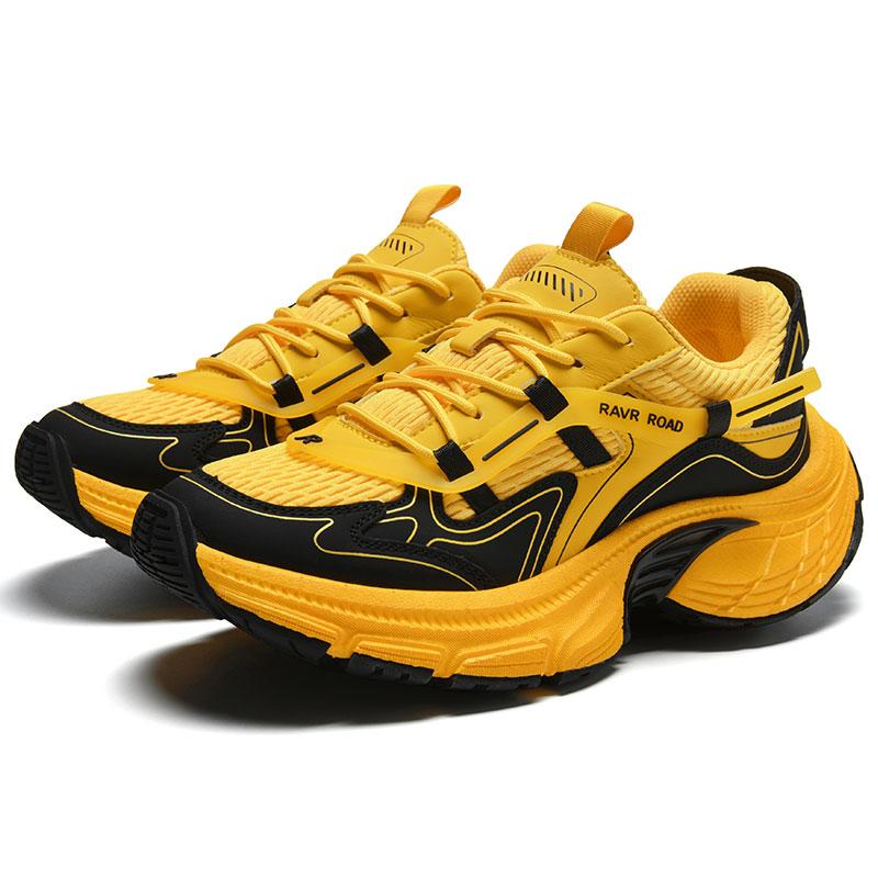 

Высококачественные модные кроссовки, мягкие, удобные, на толстой подошве, классические повседневные туфли, легкие, на шнуровке, для мужчин и женщин, уличные, крутые, для бега 35 жёлтый