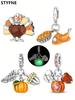 Copper Plated Original Charms Thanksgiving Turkey Bread Wheat Beads Fit Bracelet Women'S Jewelry Gift