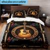 Neon Guitar Melody 3pcs Bedding,Including 1pc Duvet Cover And 2pcs Pillowcases Perfect for Christmas,Ideal for Bedroom, Dormitory