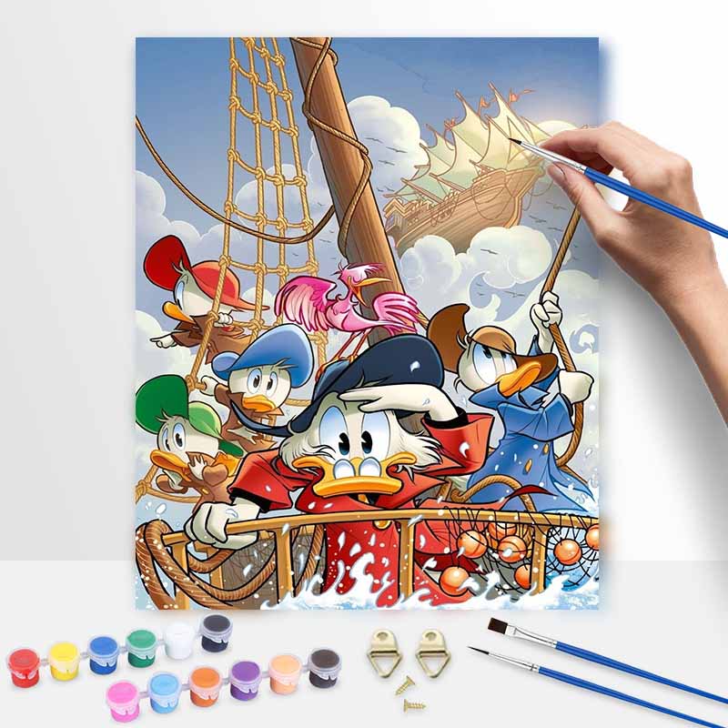 Disney Oil Painting Kit Canvas DuckTales Voyage DIY Home Decor Gift 20x30cm