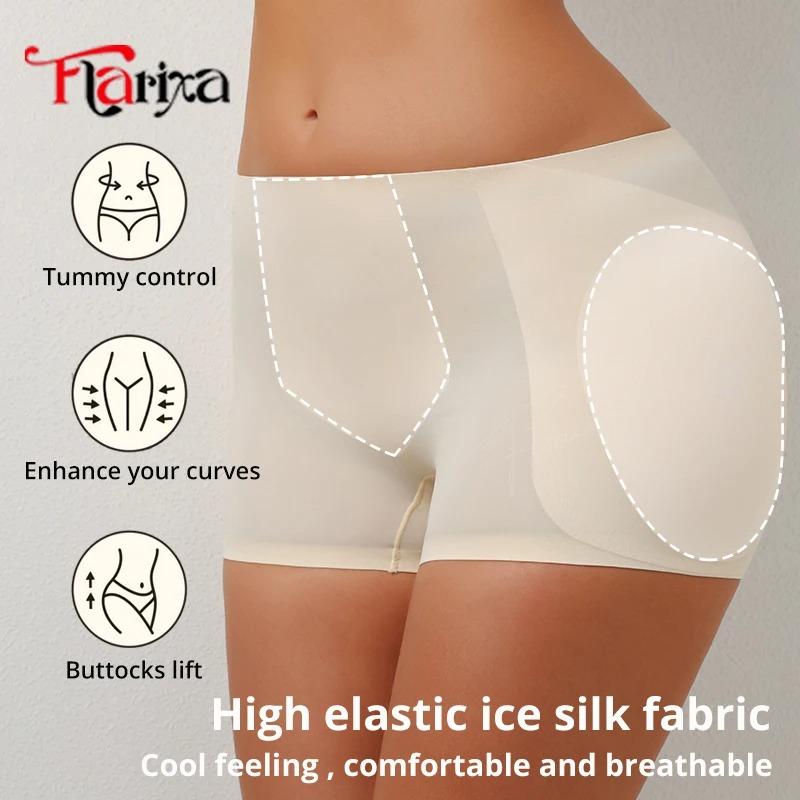 Flarixa Hüftpolster Shapewear Slips Po-Lifter Shaper Bauchkontrolle Unterwäsche Boxershorts Po-Verstärker Modelliershorts Eisseide