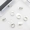 Transparent Finger Ring Mobile Phone Holder Universal  Smartphone Clear Stand Support Cell Phone Car Mount For iPhone 15 Xiaomi
