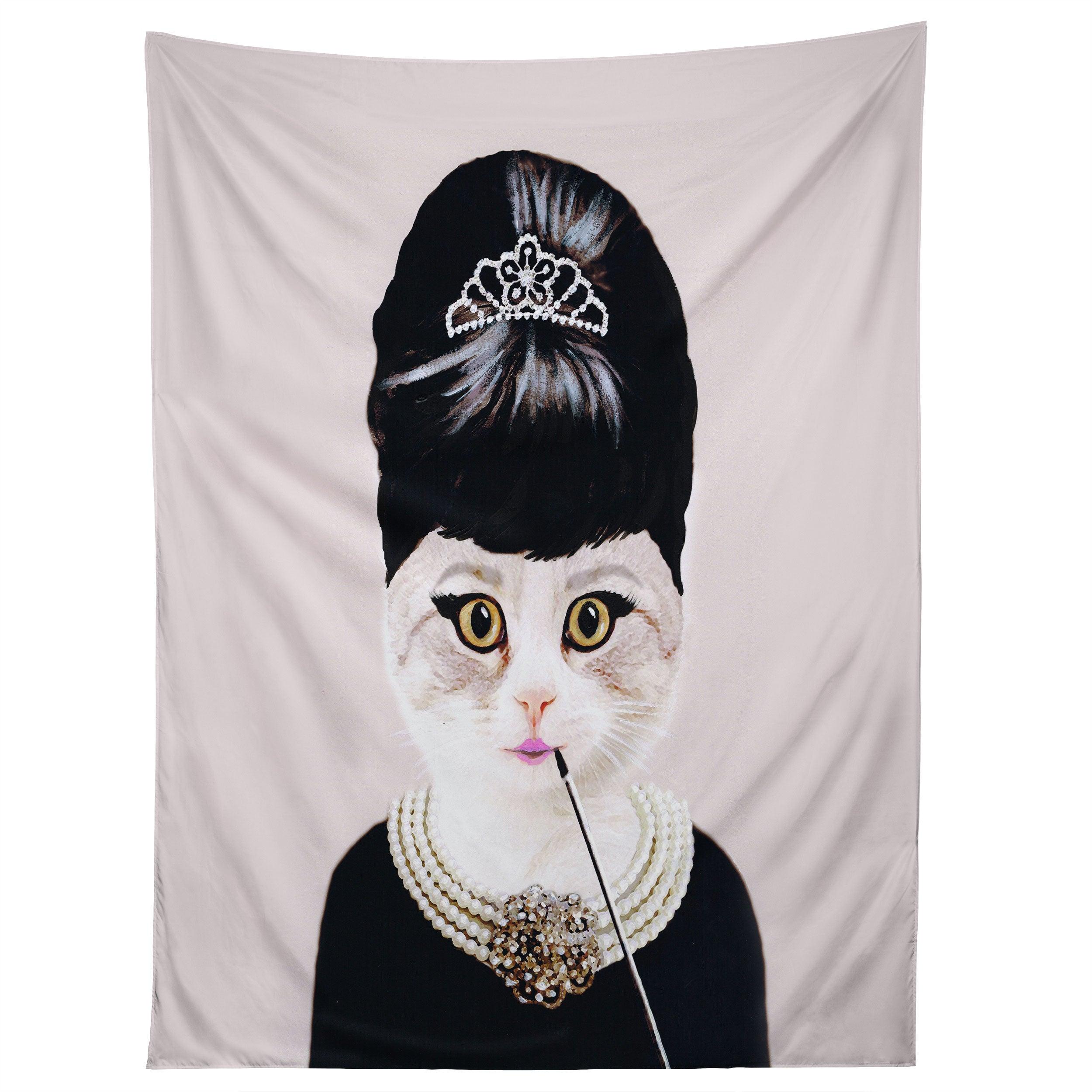 HEPBURN CAT tapestry 75x100