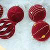 Christmas Tree Ornament Ball 16 Pieces Seasonal Decor Christmas Tree Flocking Ball Decor For Fireplace Window Door Wall Living