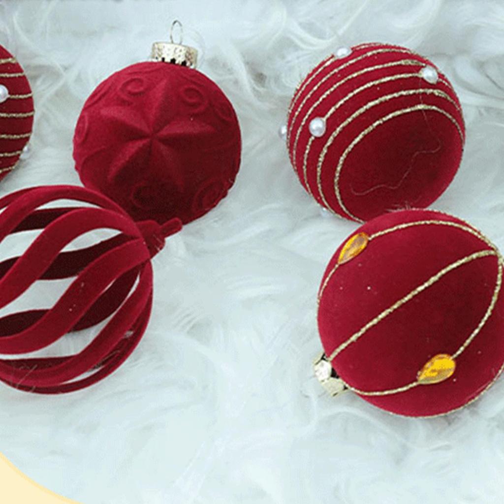 Christmas Tree Ornament Ball 16 Pieces Seasonal Decor Christmas Tree Flocking Ball Decor For Fireplace Window Door Wall Living