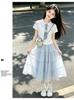 Girls' Academy Style Polo Shirt & Skirt Set - Korean-Inspired Summer Fashion