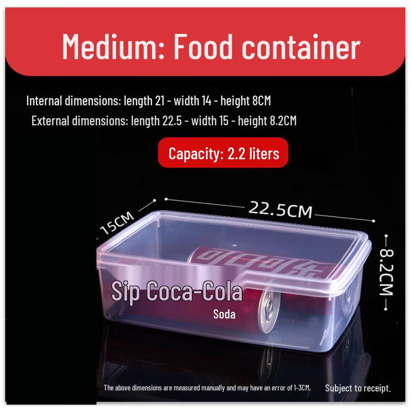 ZISIZ Square Transparent Plastic Food Storage Container Set