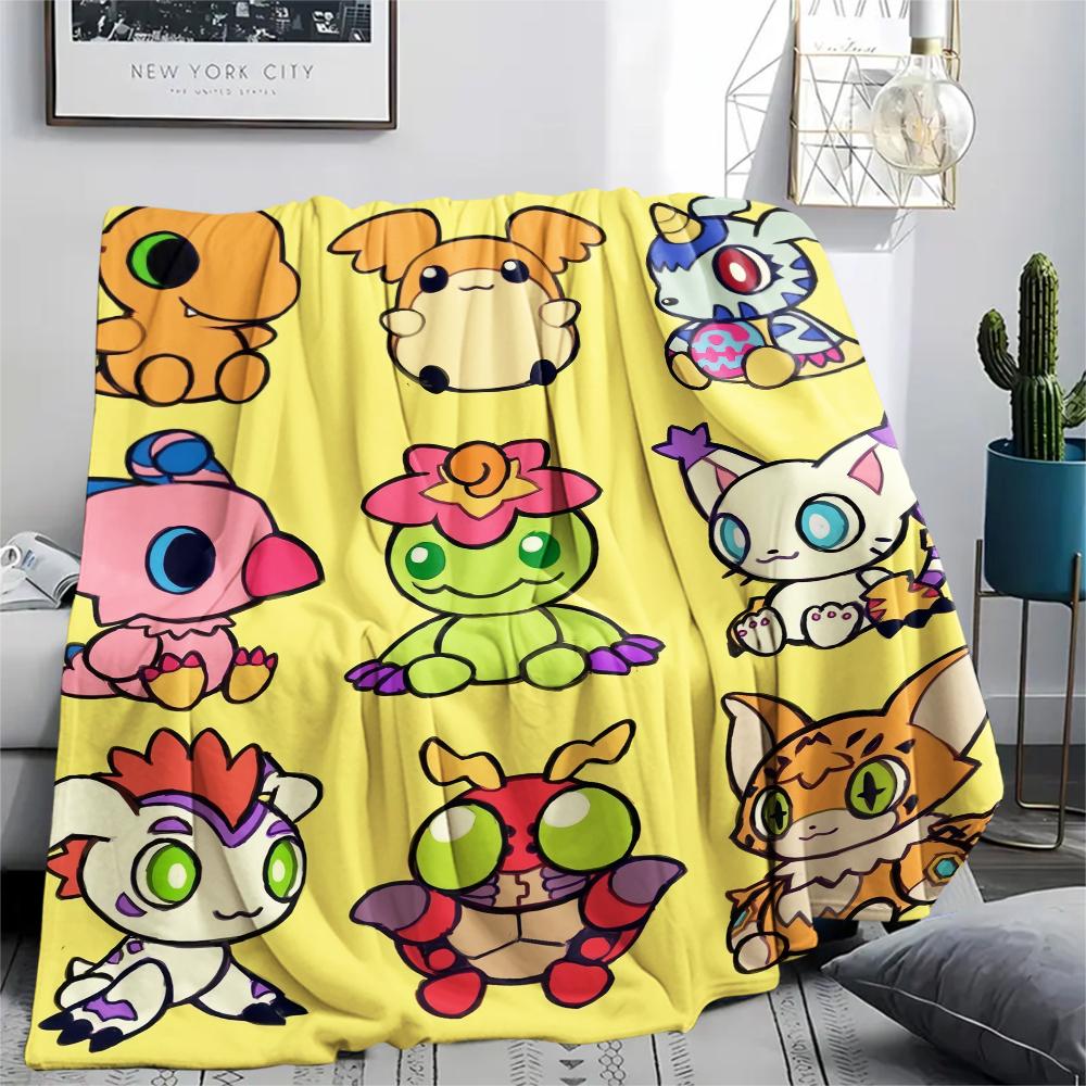 Digimon Drömsk Illustration Filt, Digimon Fläkt Mysig Pläd, Perfekt Gåva
