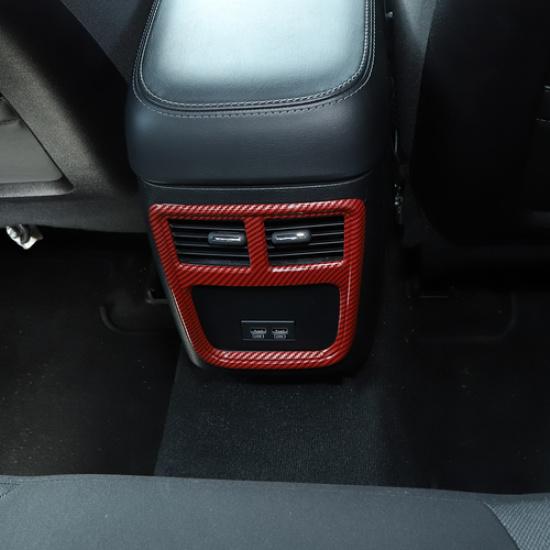 Rear Air Conditioner Outlet Vent Trim Cover for Dodge Charger 2011+ Red Carbon