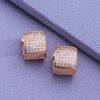 MINTHA Clip Earrings Trendy Fashion Jewelry Square Cubic Zirconia Stud Earrings For Women Rose Gold Color Earrings